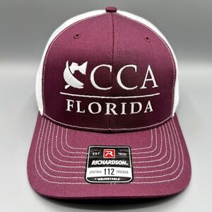 CCA Florida Hat Adult Richardson Red White Coastal Conservation Fish Trucker Cap